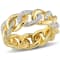 1/4ctw Diamond Link Ring in 18K Yellow Gold Over Sterling Silver