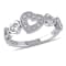 Diamond Heart Ring in Sterling Silver