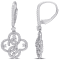 1 CT DEW Created Moissanite Floral Leverback Earrings in Sterling Silver