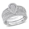 1/3 CT TW Diamond Pear Shape Cluster Bridal Set in Sterling Silver
