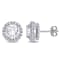 5-1/2ctw Created White Sapphire Halo Stud Earrings in Sterling Silver