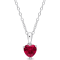 1 CT TGW Created Ruby Solitaire Heart Desgin Pendant with Chain in
Sterling Silver