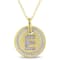 Diamond Accent E-Initial Circle Halo Pendant with Chain in 18K Yellow
Gold Over Sterling Silver