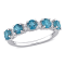 1 5/8 CTW London Blue Topaz and White Topaz Anniversary Style Band Ring
in Sterling Silver