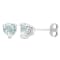 1 1/3 CT TGW Heart Shape Aquamarine Stud Earrings in Sterling Silver
