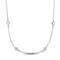 Four Heart Charm Station on Rolo Chain Necklace in Sterling Silver