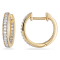 1/4 CT TW Inside Outside Diamond Hoop Earrings in 14k  Yellow Gold