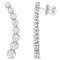 2 1/2 CT TW Diamond Graduated Curved Line Earrings in 14K White Gold