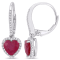 2 1/10 CT TGW Ruby-CN and 1/4 CT TW Diamond Heart Leverback Earrings in
14K White Gold