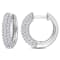 5/8 CT TGW Created Moissanite Multi-Row Hoop Earrings in Sterling Silver
