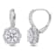 3 1/6 CT DEW Created Moissanite Floral Halo Leverback Earrings in
Sterling Silver