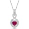 3/4 CT TGW Ruby and 1/3 CT TW Diamond Infinity Pendant with Chain in 14K
White Gold