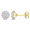 1 3/4 CT TGW Created White Sapphire Halo Stud Earrings in Yellow Plated
Sterling Silver