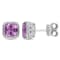 1 3/4 CT TGW Cushion Amethyst Stud Earrings in Sterling Silver