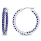 2 4/5 CT TGW Created Blue Sapphire Inside Outside Hoop Earrings in 10K
White Gold