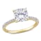 2 CT DEW Created Moissanite and 1/10 CT TW Diamond Engagement Ring in
14K Yellow Gold