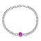 1 5/8 CT TGW Created Pink Sapphire Bracelet in Sterling Silver