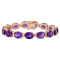 36 CT TGW Oval-Cut Africa-Amethyst Tennis Bracelet in Rose Gold Plated
Sterling Silver