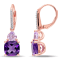 4 1/3 CT TGW Amethyst, Rose de France and Diamond Accent Earrings in
Rose Plated Sterling Silver