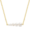 3-7MM Freshwater Cultured Pearl Graduated Bar Necklace in 18K Yellow
Gold Over Sterling Silver