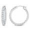 2-3/8ctw Aquamarine Inside-Outside Hoop Earrings in Sterling Silver