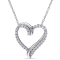 3/4 CT TGW Created White Sapphire Crossover Heart Pendant with Chain in
Sterling Silver