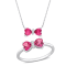 2-PCS Set of 2 1/10 CT TGW Pink Topaz and Diamond Accent Necklace and
Ring in 10K White Gold