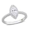 1 1/2 CT TGW Lab Grown Diamond with Tsavorite Accent Halo Engagement
Ring in 14K White Gold