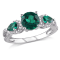 1 5/8 CTW Created Emerald and 1/6 CT TW Diamond 3-Stone Infinity Ring in
Sterling Silver