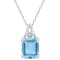 7 1/2 CT TGW Sky Blue and White Topaz Pendant with Chain in Sterling Silver