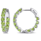 3-4/5ctw Peridot Inside-Outside Hoop Earrings in Sterling Silver