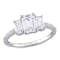 1-3/4 CT DEW Created Moissanite 3-Stone Engagement Ring in 10K White Gold