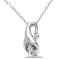 Diamond Calla Lily Pendant with Chain in Sterling Silver