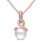 8MM Freshwater Cultured Pearl and Diamond Twist Pendant with Chain in
Rose Plated Sterling Silver
