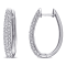 1 1/3 CT TGW White Sapphire Hoop Earrings in 10K White Gold