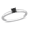 1/4 ct Black Diamond Solitaire Engagement Ring in 14K White Gold