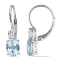 3 4/5 CT TGW Blue Topaz and Created White Sapphire Earrings in Sterling Silver