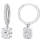 2 1/10 CT TGW Lab Grown Diamond Huggie Charm Earrings in 14K White Gold