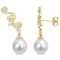 8-9MM South Sea Pearl and Created White Sapphire in 14K Yellow Gold Over
Sterling Silver Earrings
