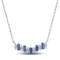 1 1/10 CT TGW Tanzanite and White Topaz Necklace in Sterling Silver