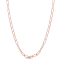 Fancy Paperclip Chain Necklace in Rose Plated Sterling Silver