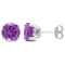 3 CT TGW Amethyst Stud Earrings in Sterling Silver