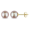 7-7.5MM Pink Freshwater Cultured Pearl Stud Earrings in 14K Yellow Gold