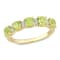 1 3/5 CTW Peridot and White Sapphire Semi-Eternity Ring in Yellow Gold
Plated Sterling Silver