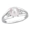 7-7.5MM Freshwater Cultured Pearl and Diamond Accent Split-Shank Ring in
Sterling Silver