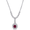 3 3/4 CT TGW Ruby and 2 3/4 CT TW Diamond Lariat Necklace in 14K White Gold