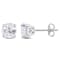 3 1/4 CT TGW Created White Sapphire Stud Earrings in Sterling Silver