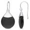 14 1/2 CT TGW Onyx Hook Earrings in Sterling Silver