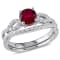 1 CT TGW Created Ruby and 1/6 CT TW Diamond Infinity Bridal Ring Set in
10K White Gold