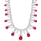 63 4/5 CT TGW Created Ruby and Created White Sapphire Necklace in
Sterling Silver